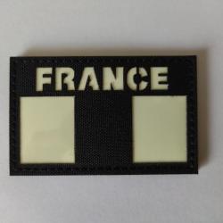 Ecusson/patch France velcro noir-fluorescent