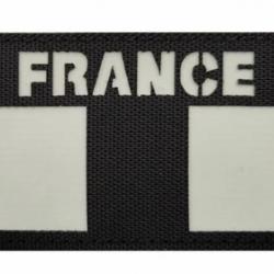 Ecusson/patch - France - Noir - Fluorescent - velcro - Livraison gratuite