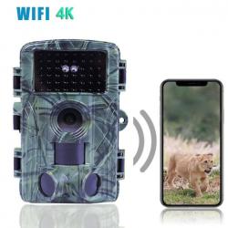 Caméra de chasse extérieure étanche via WIFI et Bluetooth IP66 60MP, 1600, 4K