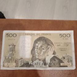 Billet 500 francs 1980