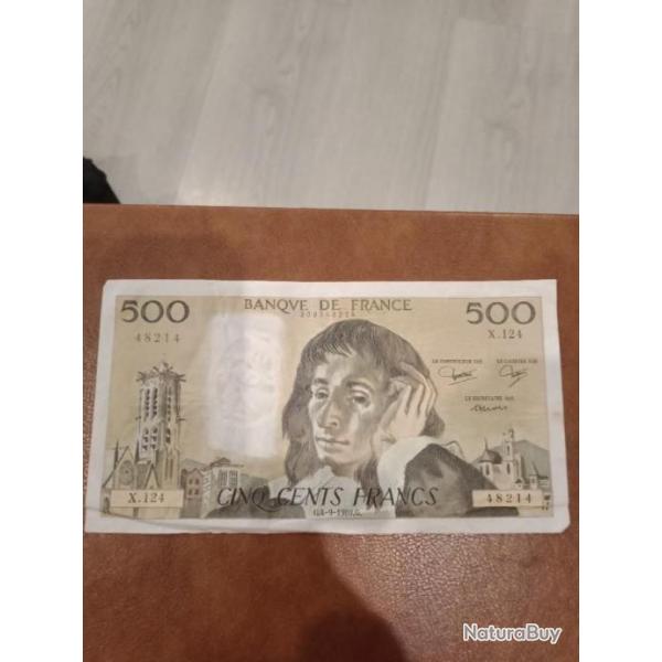 Billet 500 francs 1980