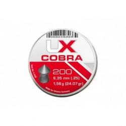 Lot de 10 boîtes de 200 Plombs UX Cobra Pointus - calibre 6.35mm