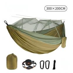 Hamac Double couchage Ultra-léger Moustiquaire 300 x 200 cm tissu en Nylon extérieur Camping