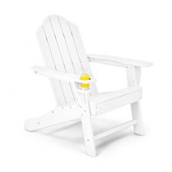 Chaise de jardin adirondack en bois polyéthylène avec porte-gobelet inclinaison 103° résistante aux