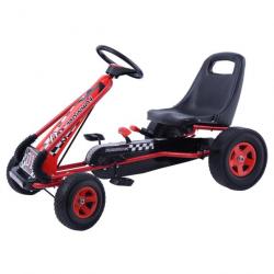 Kart à pédales pour enfant à l'extérieur jouet avec siège ajustable 4 roules rouge 20_0002972