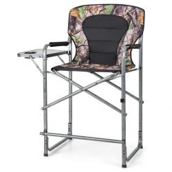 Chaise de camping pliante avec table latérale amovible charge 150 kg chaise de pêche avec porte-gob