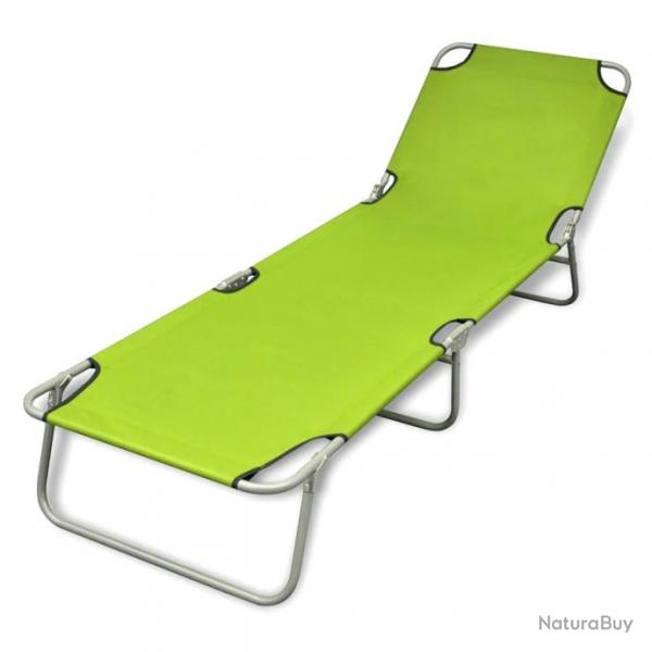 Transat chaise longue bain de soleil lit de jardin terrasse meuble d'extrieur pliable acier enduit