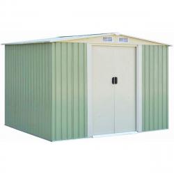 Abri de jardin pour stockage avec porte coulissante bouche d'aération toit galvanisé pour des charg