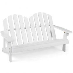 Chaise/fauteuil de jardin adirondack 2 places pour enfants en bois de sapin avec dossier 110 degrés