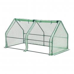 Châssis de jardin nissewaard à 2 fenêtres en acier et polyéthylène 180 x 90 x 90 cm vert 03_0008269
