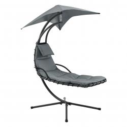 Bain de soleil suspendu support sur pied 166 x 116 x 210 cm noir gris 03_0006399