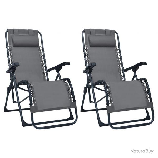 Chaises pliables de terrasse 2 pices gris textilne 02_0011981
