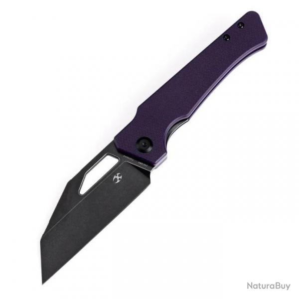 Couteau KANSEPT Egress Purple Manche G10 Lame Acier 14C28N Tanto Reverse BLK Linerlock Clip KT1033A3