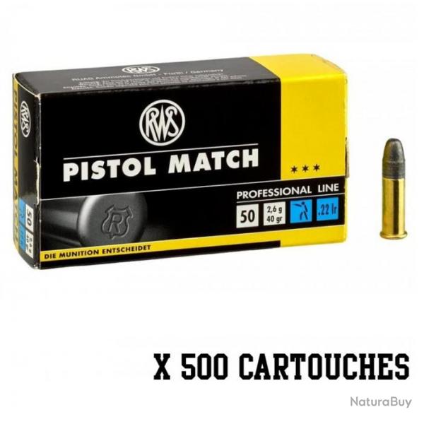 500 munitions RWS Pistol Match calibre .22 LR 