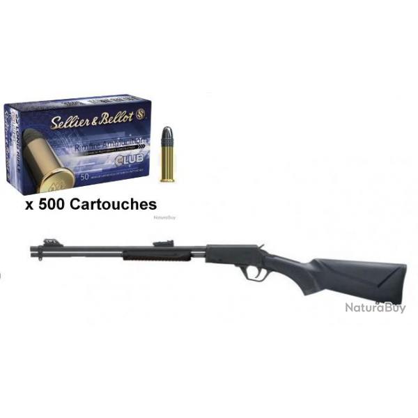 Vente flash !  carabine ROSSI gallery synthtique + 500 balles Sellier&Bellot standard club cal.22lr