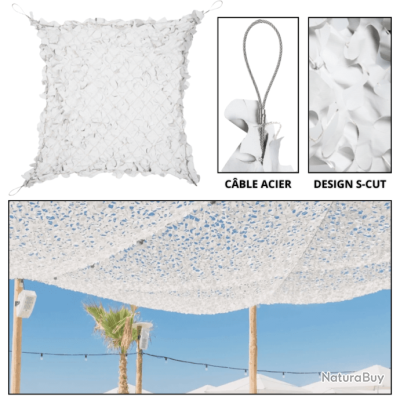 Filet de camouflage Renforcé Armature Métallique 3Mx4M Sable