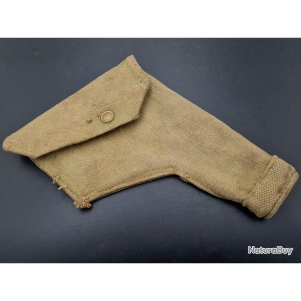 WW2 ETUI REVOVLER WEBLEY 1943 EN TOILE WEB BEIGE Trs bon  Royaume-Uni 2eme GM Militaria