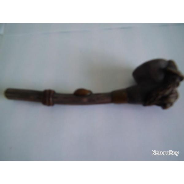 Pipe chilom tte d'homme sculpte