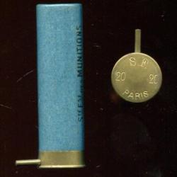 Cal. 20 à broche - SF PARIS  carton bleu - chargement d'origne - plomb de 8