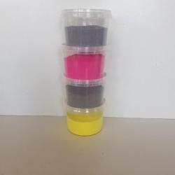 Bullet powder coating. Poudre peinture epoxy thermolaquage industriel (rose, jaune et 2x gris)