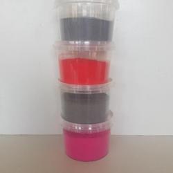Bullet powder coating. Poudre peinture epoxy thermolaquage industriel (rose, rouge et 2x gris)