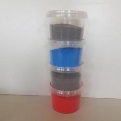Bullet powder coating. Poudre peinture epoxy thermolaquage industriel (bleu, rouge et 2x gris)