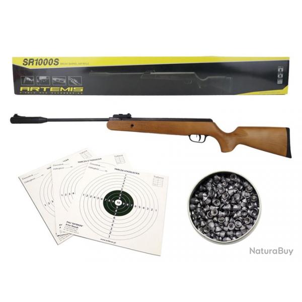 Pack carabine  plombs GR1000 WOOD CAL 4,5mm  ARTEMIS + PLOMBS + CIBLES