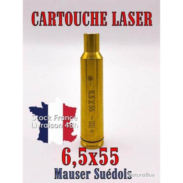 Cartouche laser de rglage calibre 6,5x55 mauser sudois - Envoi rapide depuis la France