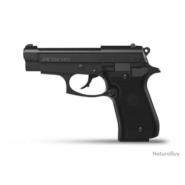 Pistolet Alarme  blanc RETAY 9mm PAK BERETTA 84 FS Noir