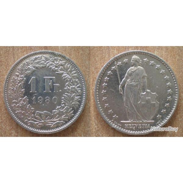 Suisse 1 franc 1980 Piece Francs Switzerland Helvetia