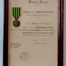 Campagne de 1870 / 1871 médaille + diplôme
