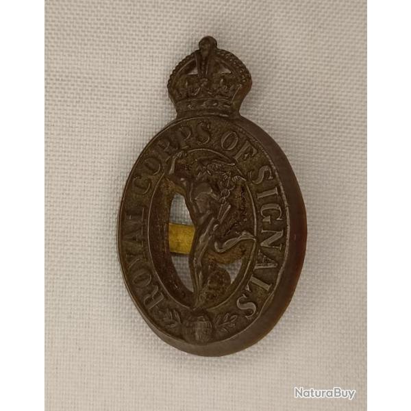 Rare insigne casquette royal corps of signals en baklite ww2