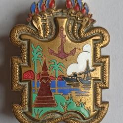 Rare insigne du groupe des unités de garnison de pnompenh indochine