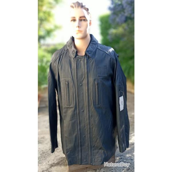 Blouson trois quart en cuir model police italienne