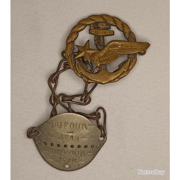 Brevet gourmette aronaval anne 1935 marine ww2