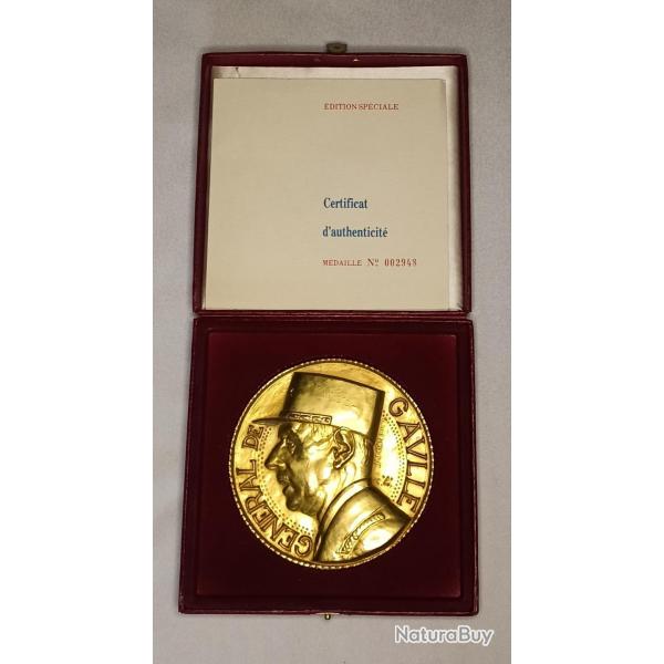 Mdaille de table gnral de gaulle 1890/1970