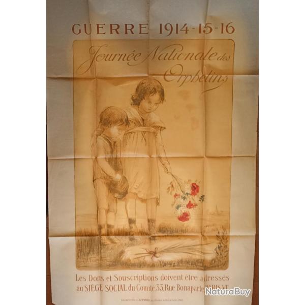 RARE Affiche original guerre 1914 1915 1916 journe WW1