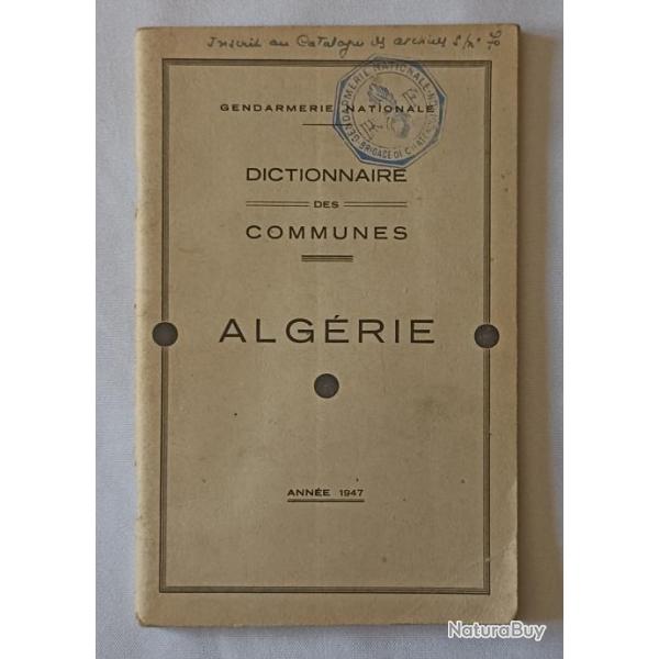 Dictionnaire des communes Algrie 1947