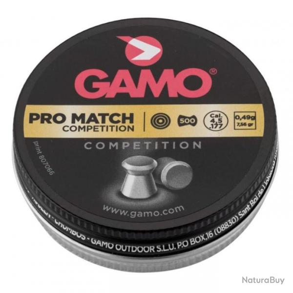 BOTE DE 500 PLOMBS GAMO PRO MATCH COMPETITION - CALIBRE 4.5MM