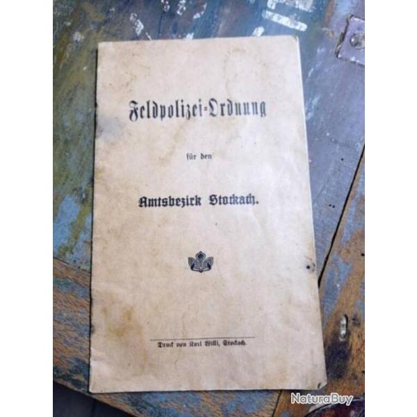 Livre allemand WW1 FeldPolizei original