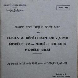 Guide technique sommaire des Fusils à répétition de 7.5 mm Mle 1936