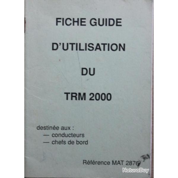 Fiche Guide d'utilisation du TRM 2000
