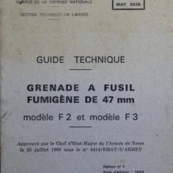 Guide technique Grenade à fusil fumigène de 47mm Mle F2 et F3