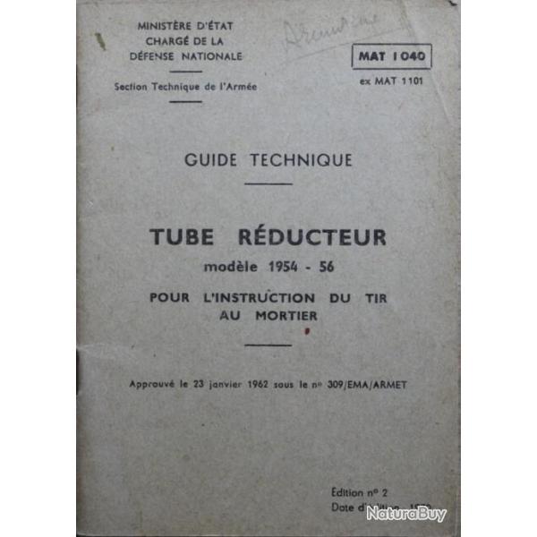 Guide Technique Tube rducteur Mle 1954-56 pour l'instruction du tir au mortier