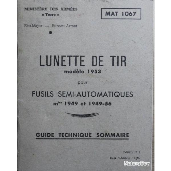 Manuel Lunette de tir Mle 1953 pour fusil semi-auto Mles 1949-1949-56