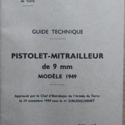 Guide technique Pistolet Mitrailleur de 9 mm Mle 1949