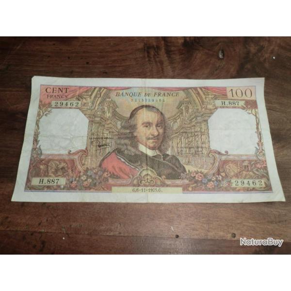 billet 100 FRANCS  CORNEILLE / G.6-11-1975.G