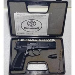 TRES PROCHE DU NEUF, BROWNING GPDA 8mm K(1994), CHARGEUR METAL, 10PROJECTILES, COUPELLE PYRO, NOTICE