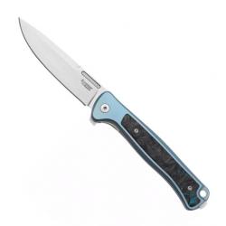 Couteau "Skinny" titanium / fibre de carbone, Couleur bleu [Lionsteel]
