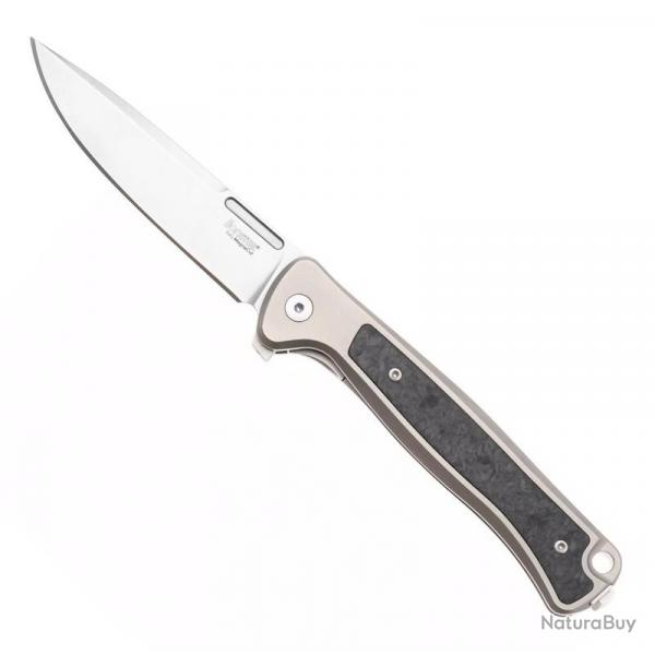Couteau "Skinny" titanium / fibre de carbone, Couleur gris [Lionsteel]